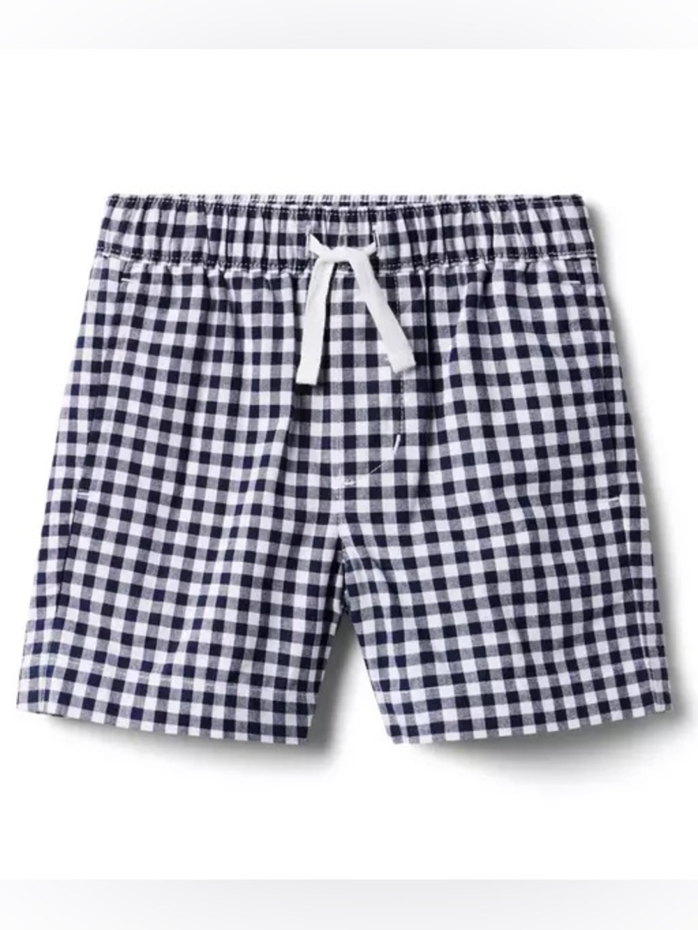 Janie and Jack Navy & White Gingham Drawstring Shorts